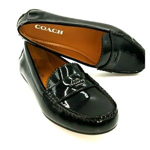 Brand new black Odette Coach patent leather flats